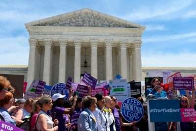 Protesting Overturn of Roe v. Wade in front of U.S. Supreme Court